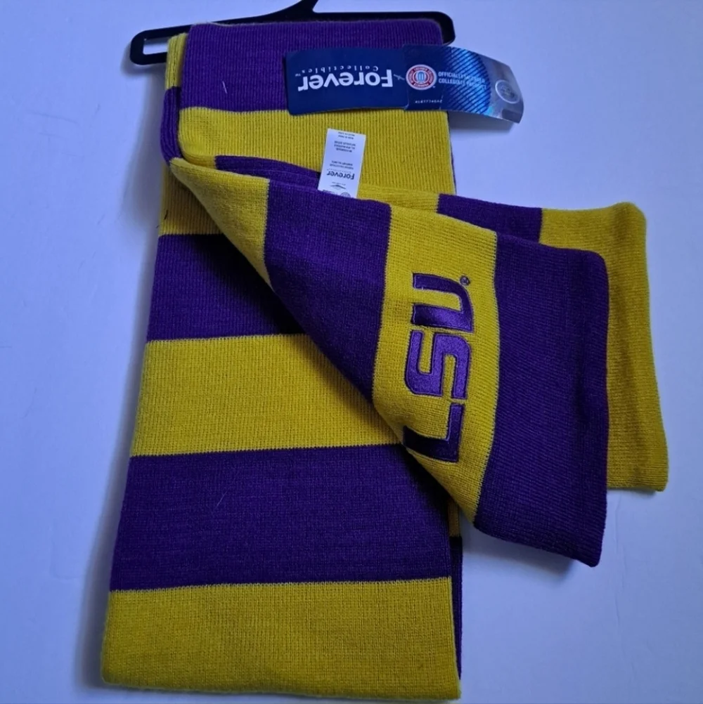 Forever Collectibles LSU Purple and Gold Striped Scarf One Size